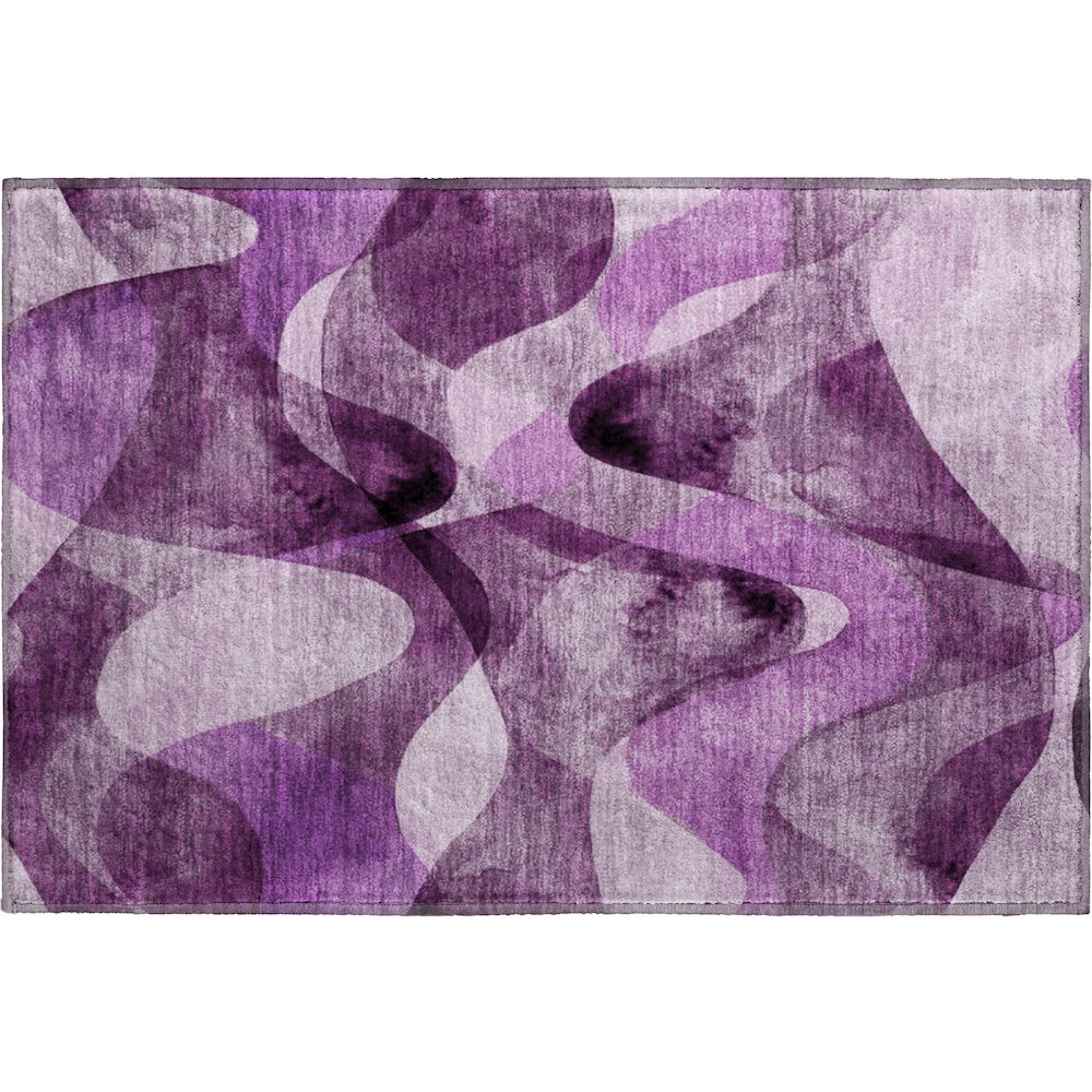 Premium Machine Washable Mayfield  Purple 1'8" x 2'6" Rug. Picture 1