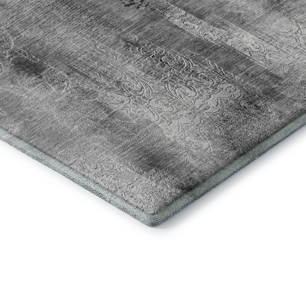Premium Machine Washable Mayfield  Gray 1'8" x 2'6" Rug. Picture 3