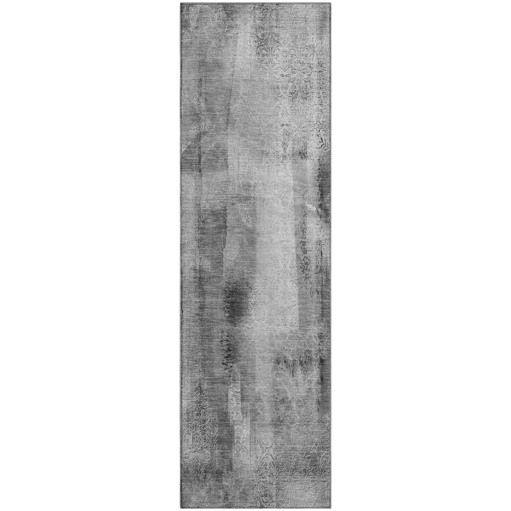 Premium Machine Washable Mayfield  Gray 2'3" x 7'6" Runner Rug. Picture 1