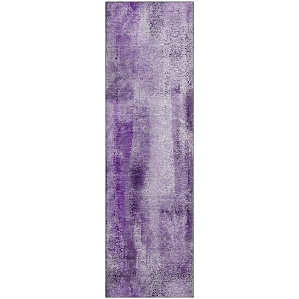 Premium Machine Washable Mayfield  Purple 2'3" x 7'6" Runner Rug. Picture 1