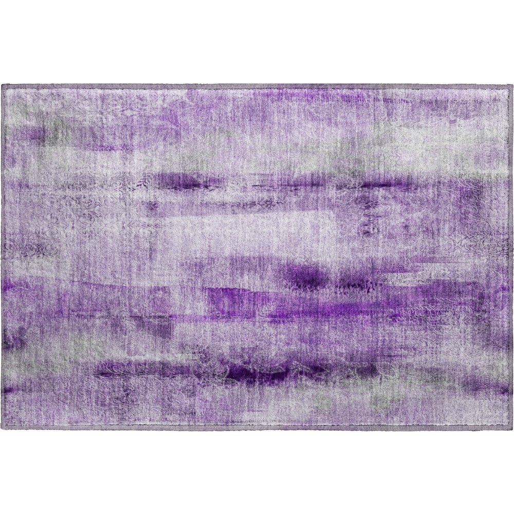 Premium Machine Washable Mayfield  Purple 1'8" x 2'6" Rug. Picture 1