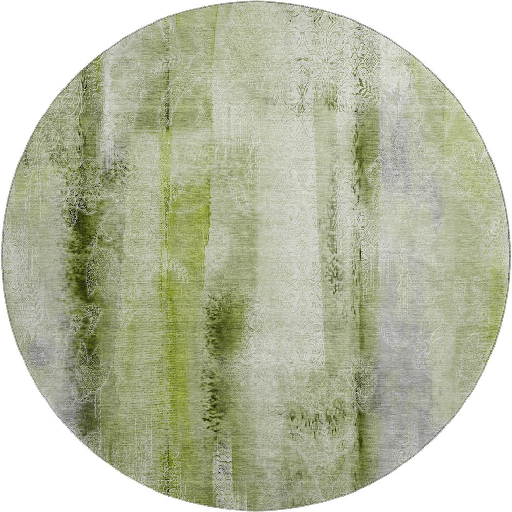 Premium Machine Washable Mayfield  Sage 8' x 8' Round Rug. Picture 1