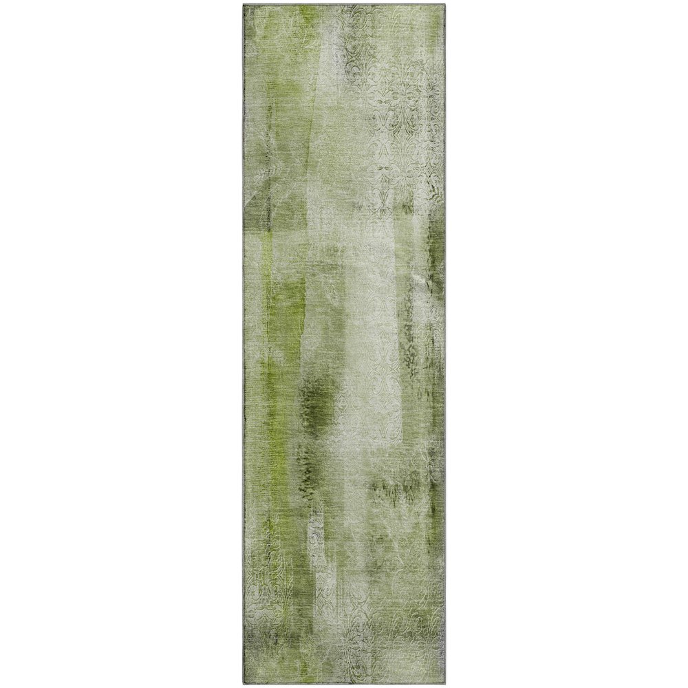 Premium Machine Washable Mayfield  Sage 2'3" x 7'6" Runner Rug. Picture 1