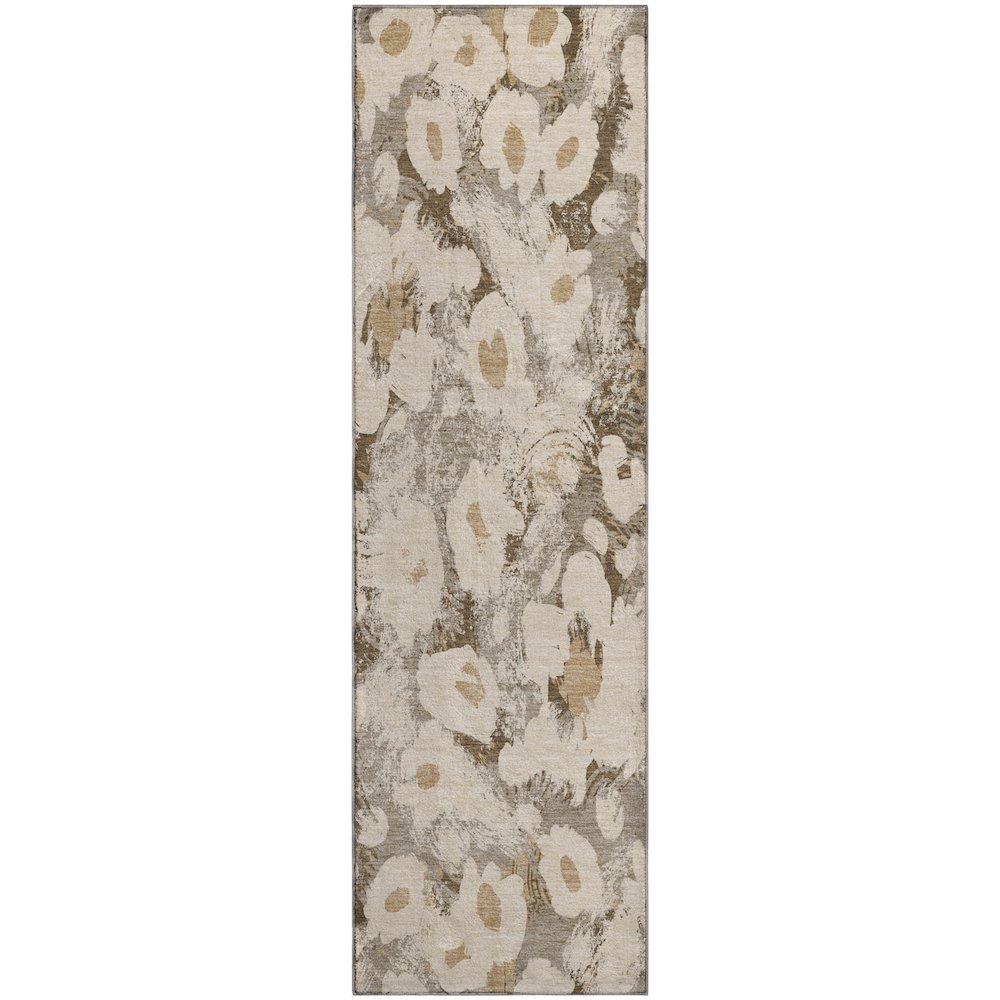 Premium Machine Washable Mayfield  Khaki 2'3" x 7'6" Runner Rug. Picture 1