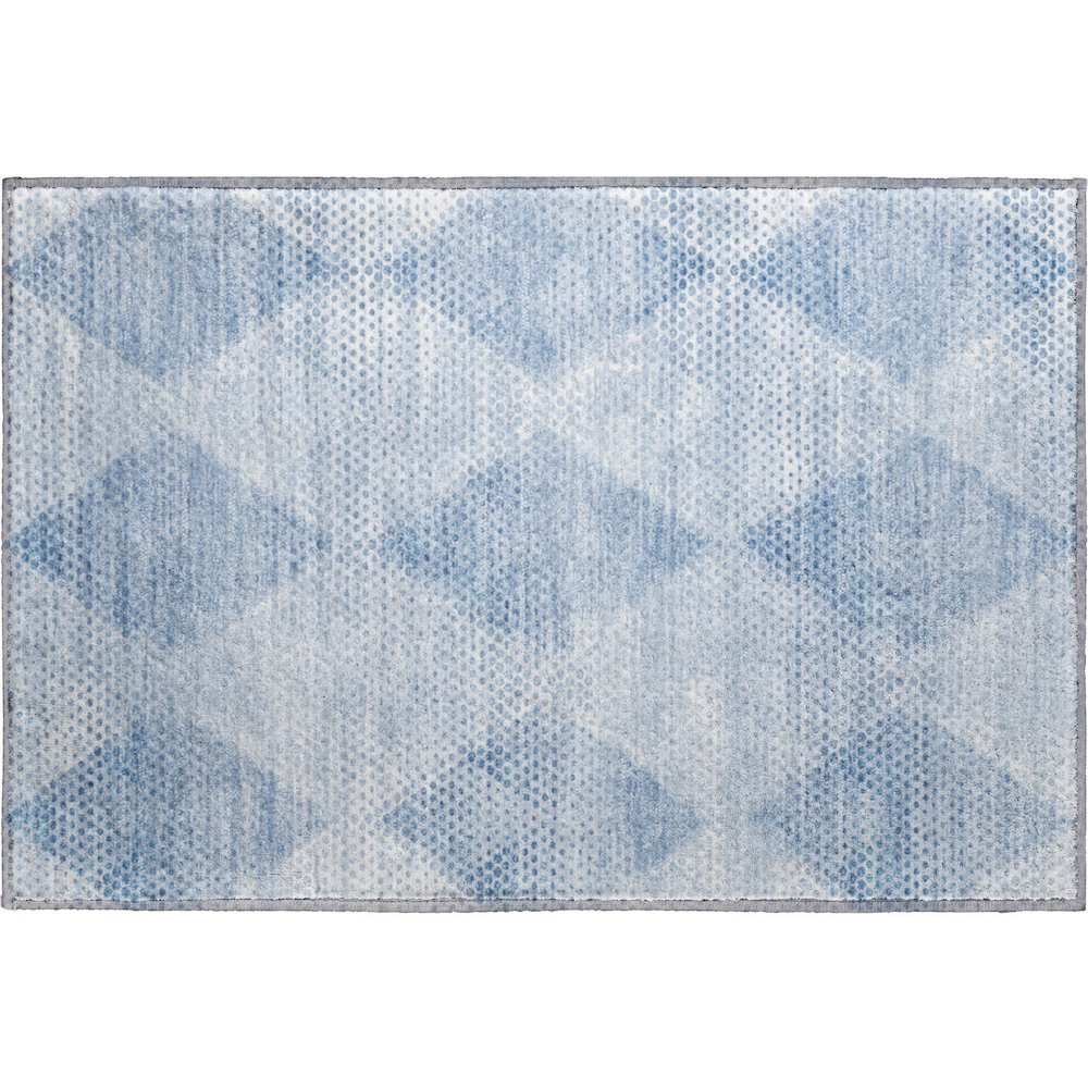 Premium Machine Washable Mayfield  Blue 1'8" x 2'6" Rug. Picture 1