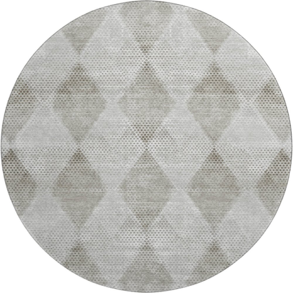 Premium Machine Washable Mayfield  Gray 8' x 8' Round Rug. Picture 1