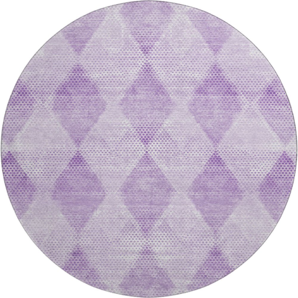 Premium Machine Washable Mayfield  Lavender 8' x 8' Round Rug. Picture 1