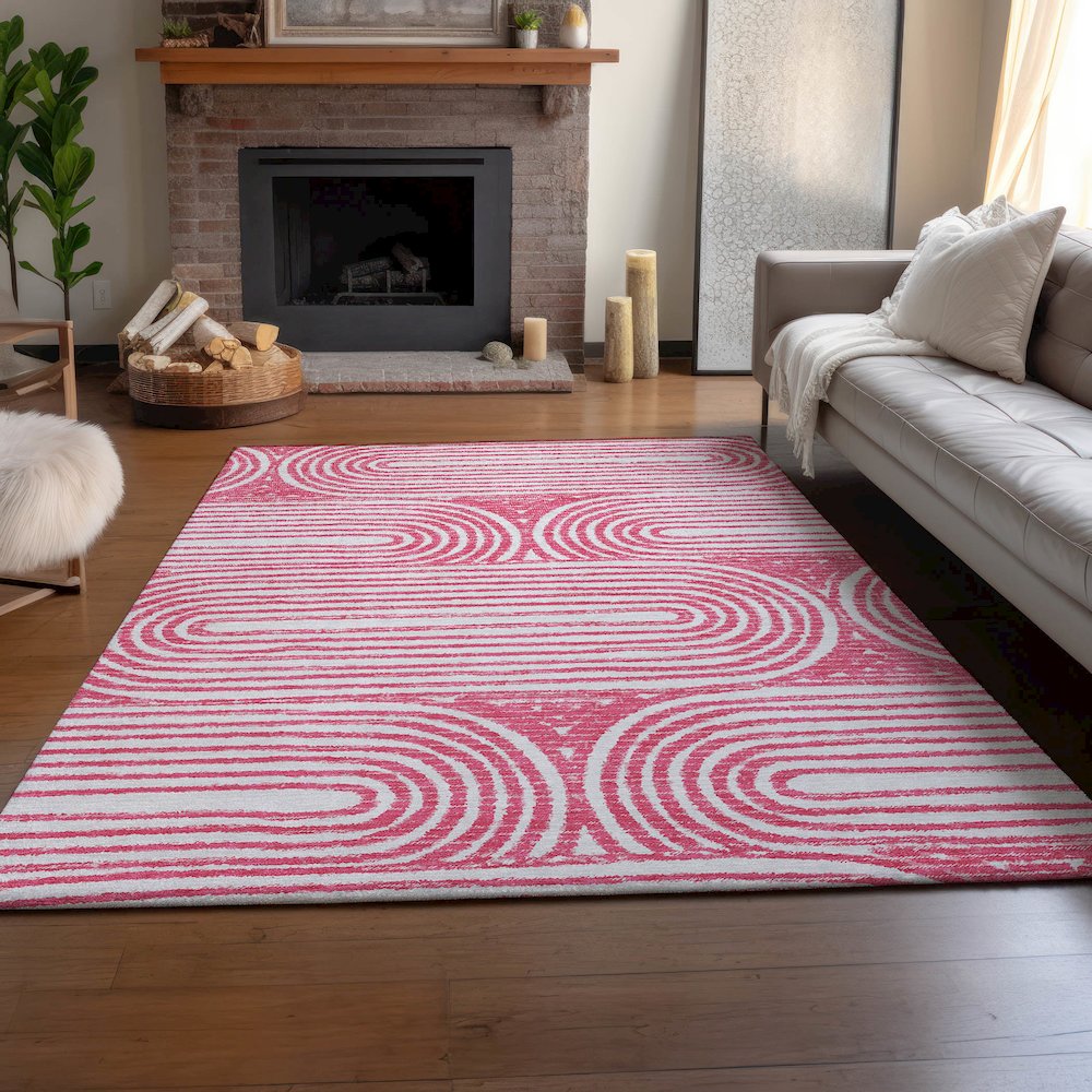 Premium Machine Washable Mayfield  Blush 2'6" x 3'10" Rug. Picture 6