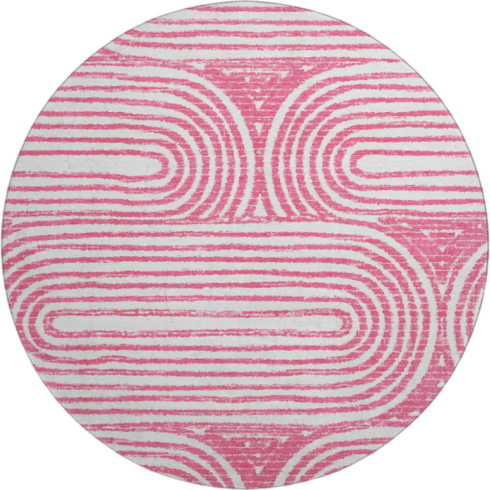 Premium Machine Washable Mayfield  Blush 8' x 8' Round Rug. Picture 1