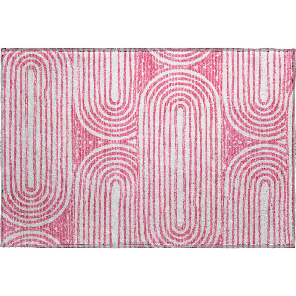 Premium Machine Washable Mayfield  Blush 1'8" x 2'6" Rug. Picture 1