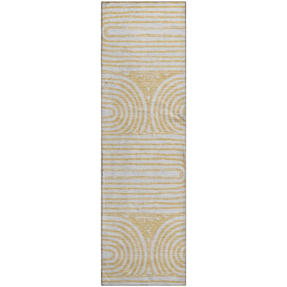 Premium Machine Washable Mayfield  Gold 2'3" x 7'6" Runner Rug. Picture 1