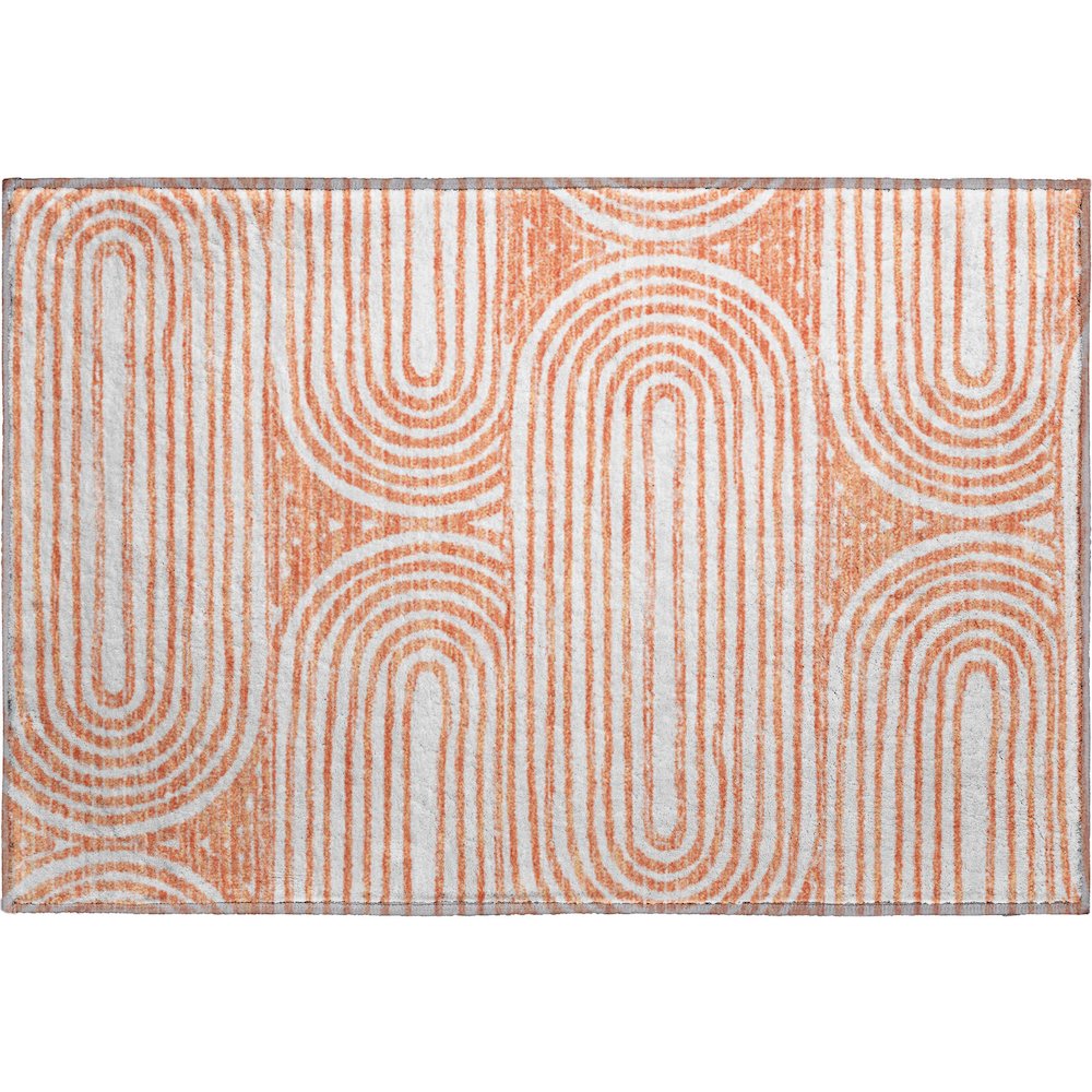 Premium Machine Washable Mayfield  Salmon 1'8" x 2'6" Rug. Picture 1