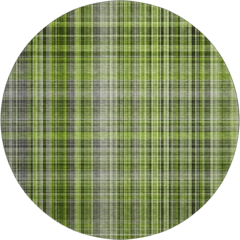 Premium Machine Washable Mayfield  Green 8' x 8' Round Rug. Picture 1