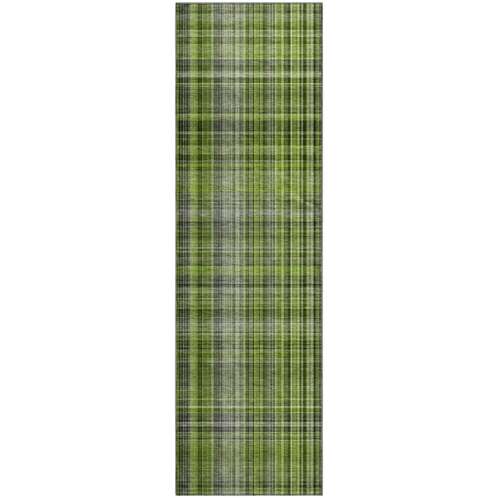 Premium Machine Washable Mayfield  Green 2'3" x 7'6" Runner Rug. Picture 1