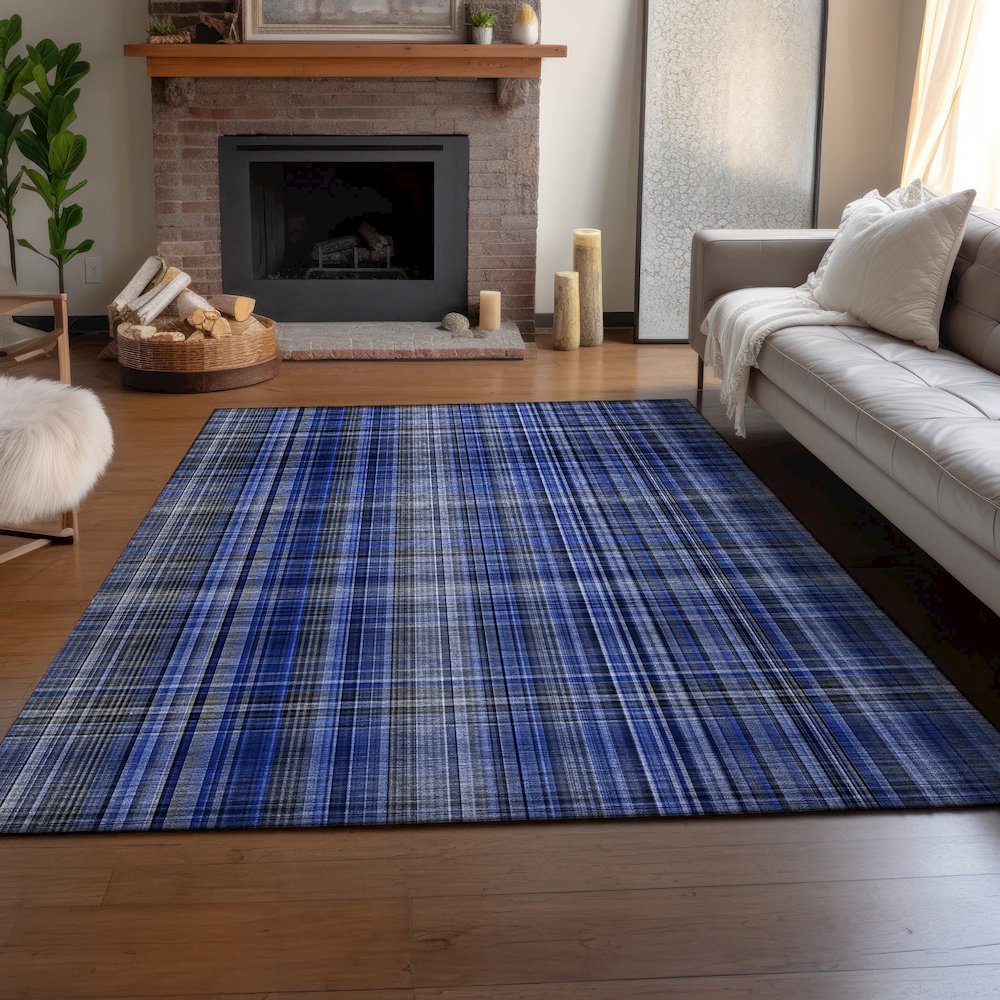 Premium Machine Washable Mayfield  Navy 2'6" x 3'10" Rug. Picture 6