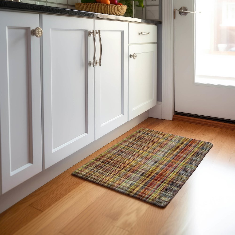 Premium Machine Washable Mayfield  Paprika 1'8" x 2'6" Rug. Picture 5