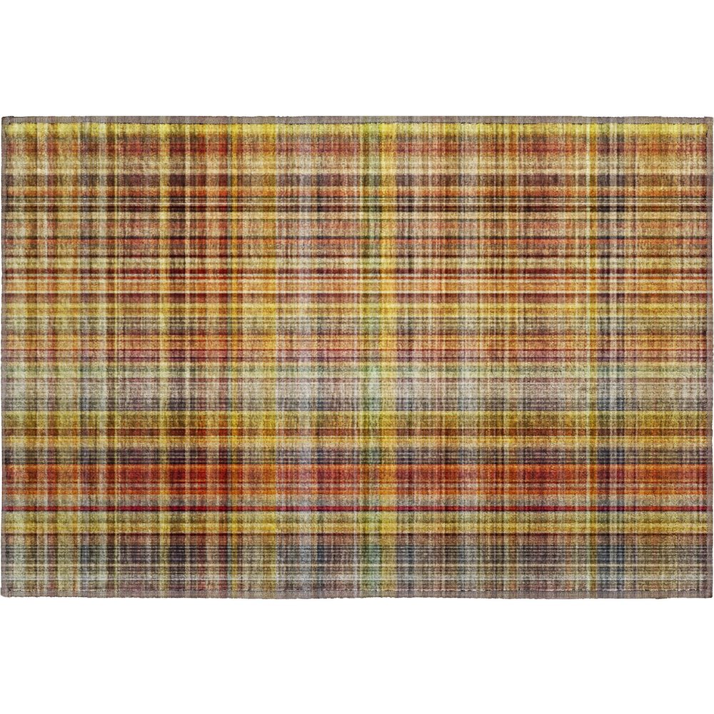 Premium Machine Washable Mayfield  Paprika 1'8" x 2'6" Rug. Picture 1