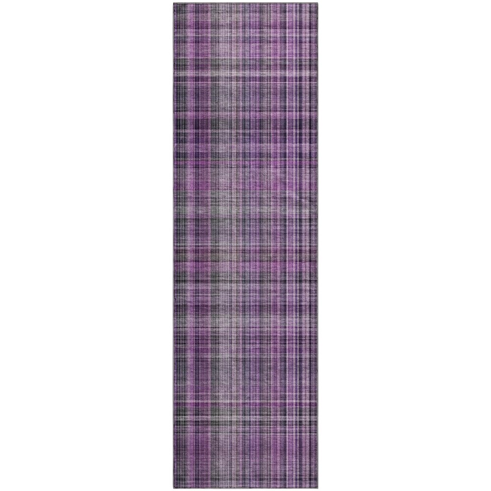 Premium Machine Washable Mayfield  Purple 2'3" x 7'6" Runner Rug. Picture 1