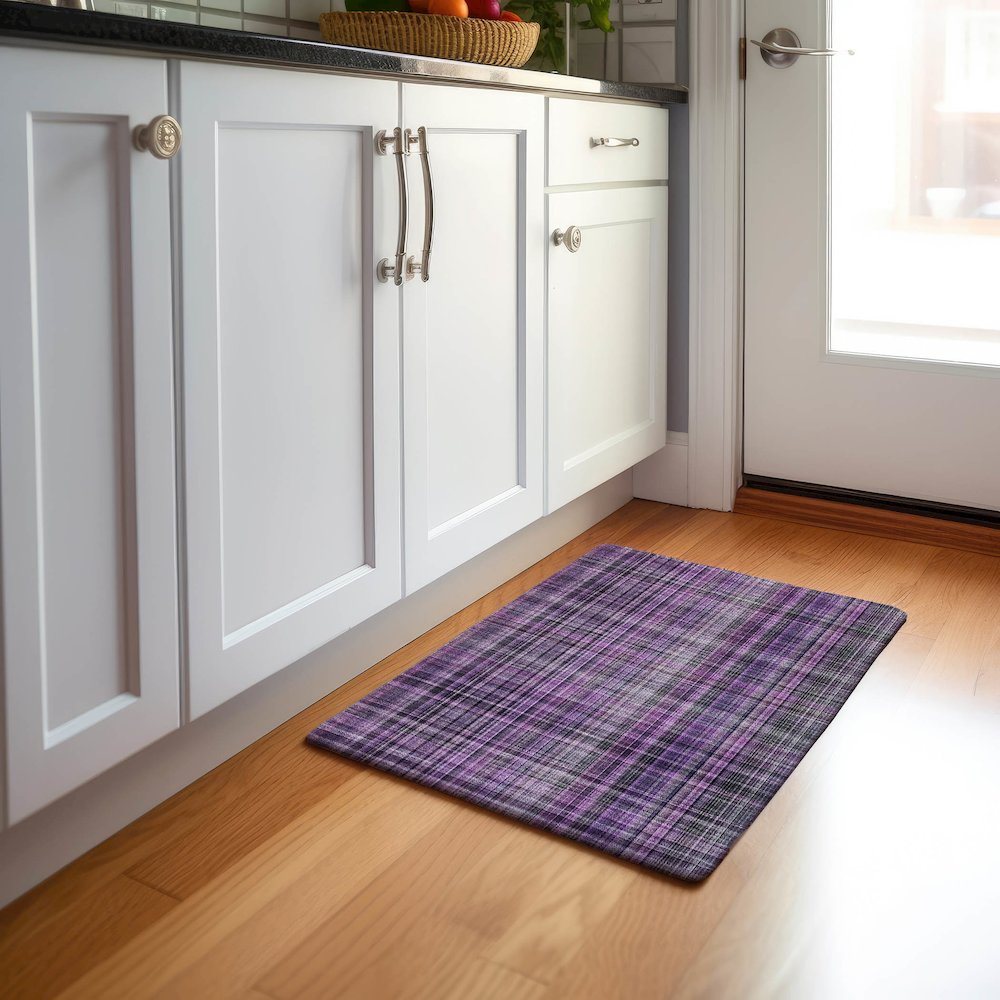 Premium Machine Washable Mayfield  Purple 1'8" x 2'6" Rug. Picture 5