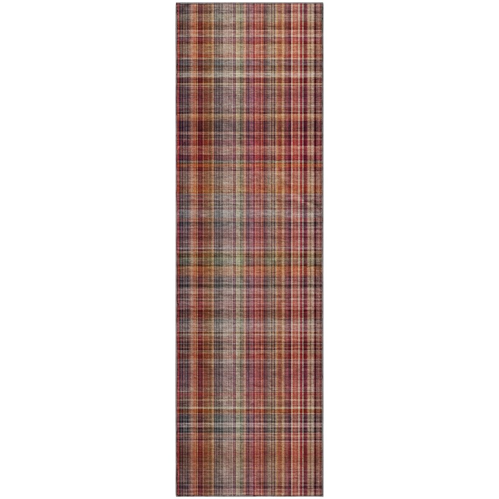 Premium Machine Washable Mayfield  Red 2'3" x 7'6" Runner Rug. Picture 1