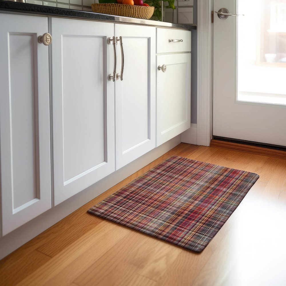 Premium Machine Washable Mayfield  Red 1'8" x 2'6" Rug. Picture 5