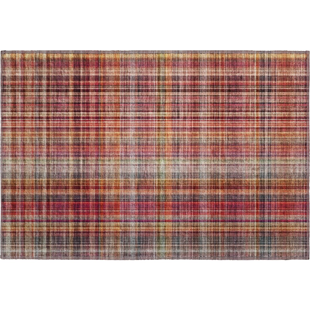 Premium Machine Washable Mayfield  Red 1'8" x 2'6" Rug. Picture 1