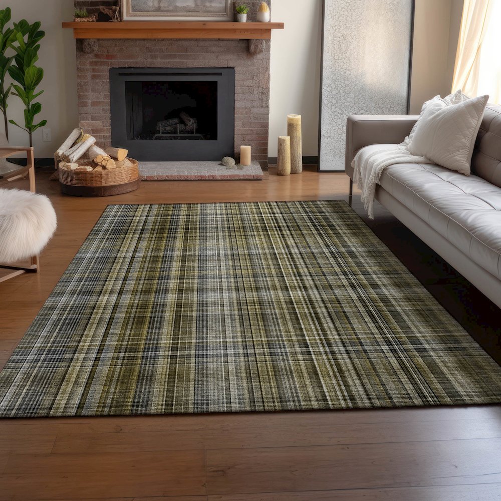 Premium Machine Washable Mayfield  Taupe 2'6" x 3'10" Rug. Picture 6