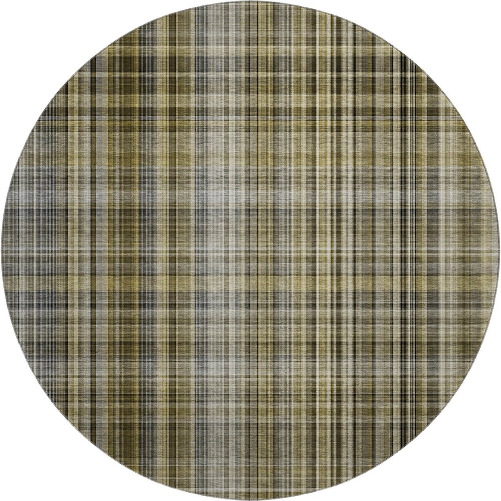 Premium Machine Washable Mayfield  Taupe 8' x 8' Round Rug. Picture 1