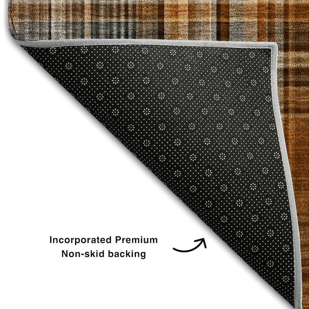 Premium Machine Washable Mayfield  Terracotta 1'8" x 2'6" Rug. Picture 2