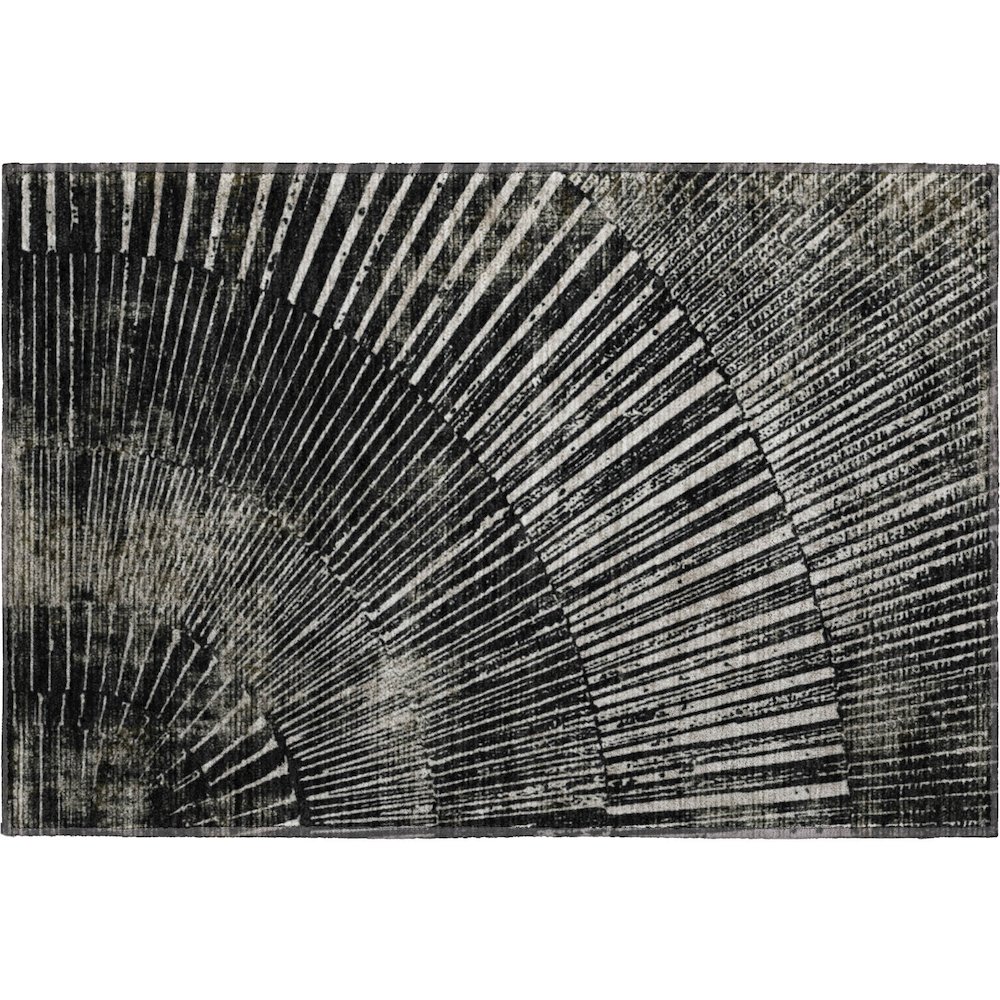 Premium Machine Washable Mayfield  Black 1'8" x 2'6" Rug. Picture 1