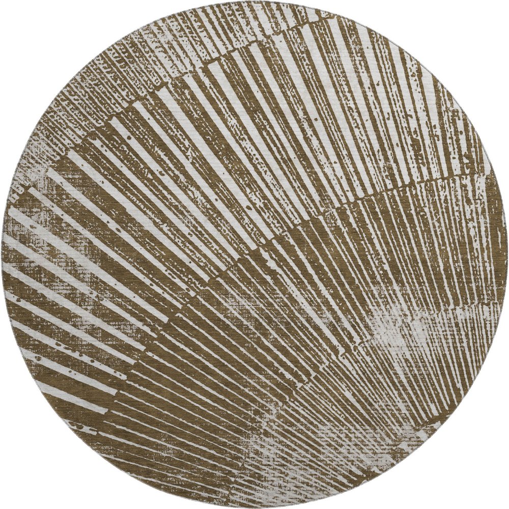 Premium Machine Washable Mayfield  Chocolate 8' x 8' Round Rug. Picture 1