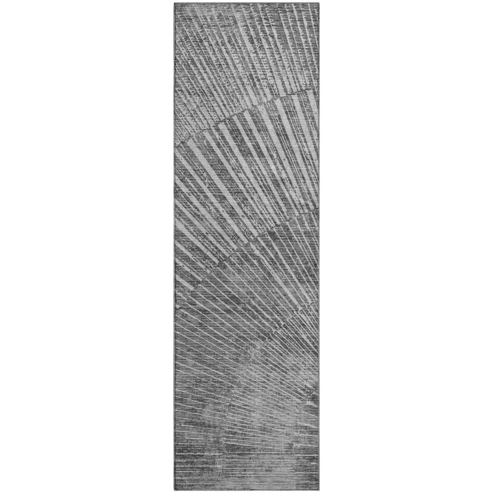 Premium Machine Washable Mayfield  Gray 2'3" x 7'6" Runner Rug. Picture 1