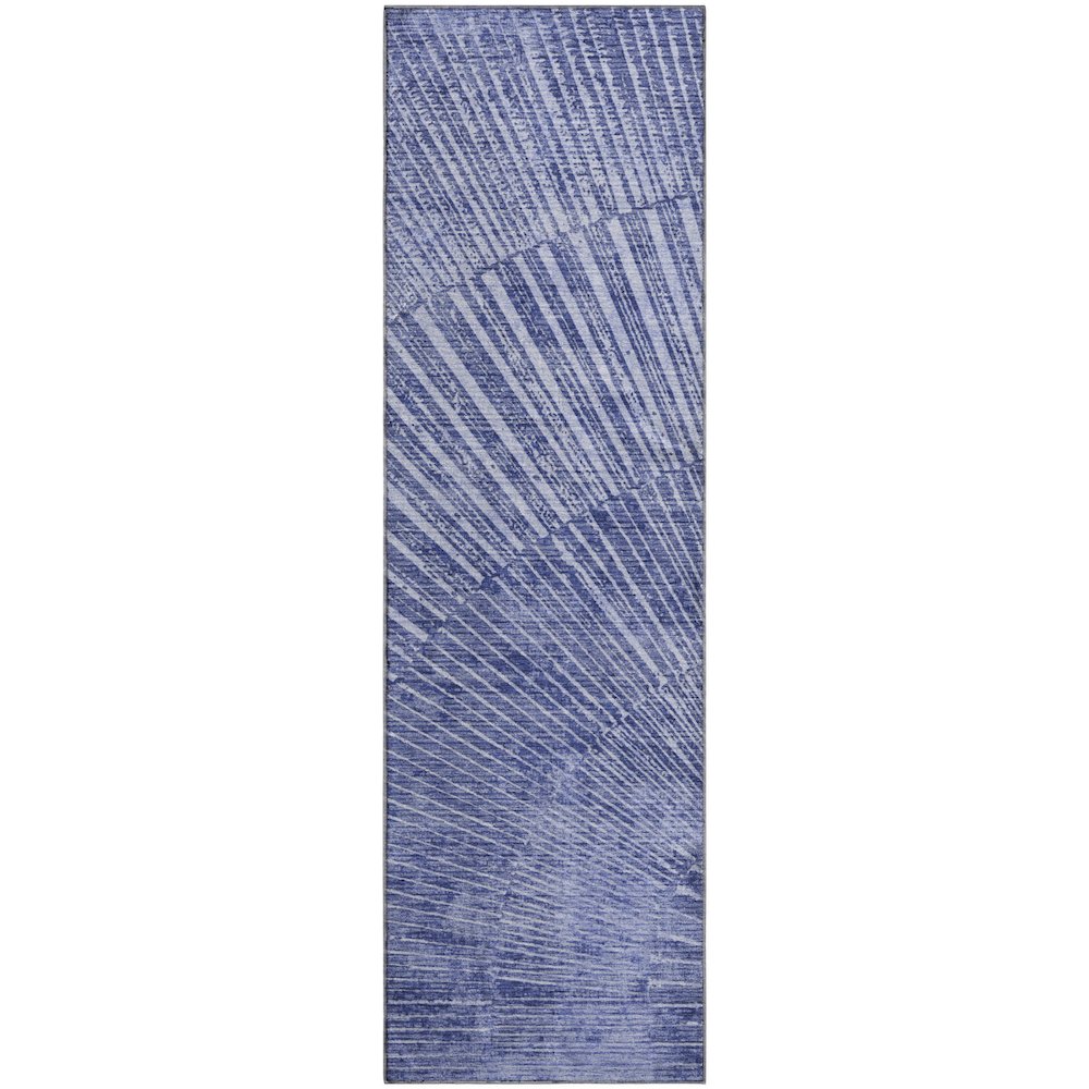 Premium Machine Washable Mayfield  Navy 2'3" x 7'6" Runner Rug. Picture 1