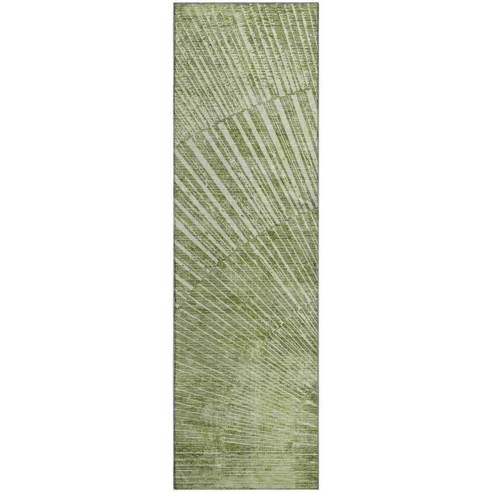 Premium Machine Washable Mayfield  Sage 2'3" x 7'6" Runner Rug. Picture 1
