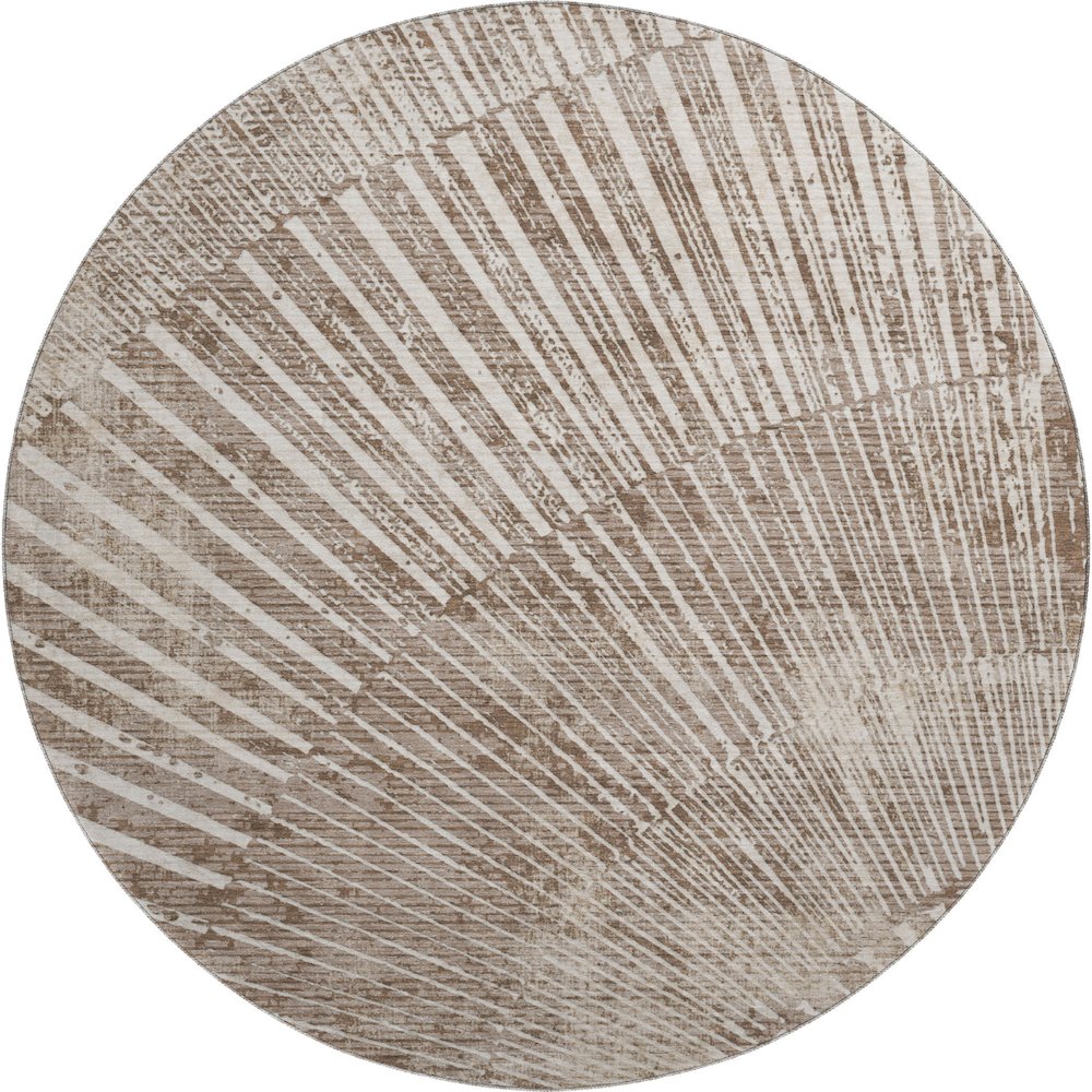 Premium Machine Washable Mayfield  Taupe 8' x 8' Round Rug. Picture 1