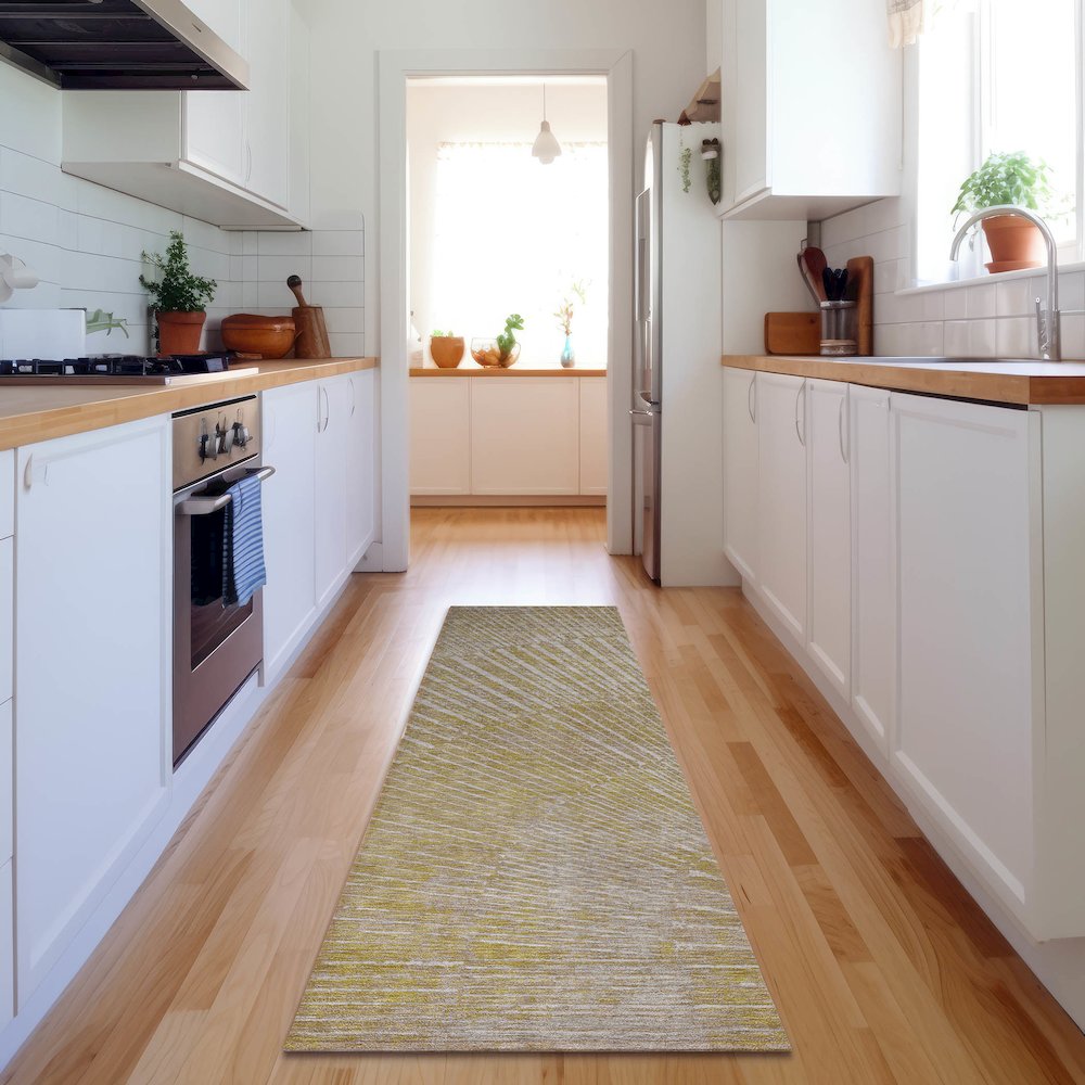Premium Machine Washable Mayfield  Wheat 2'3" x 7'6" Runner Rug. Picture 5