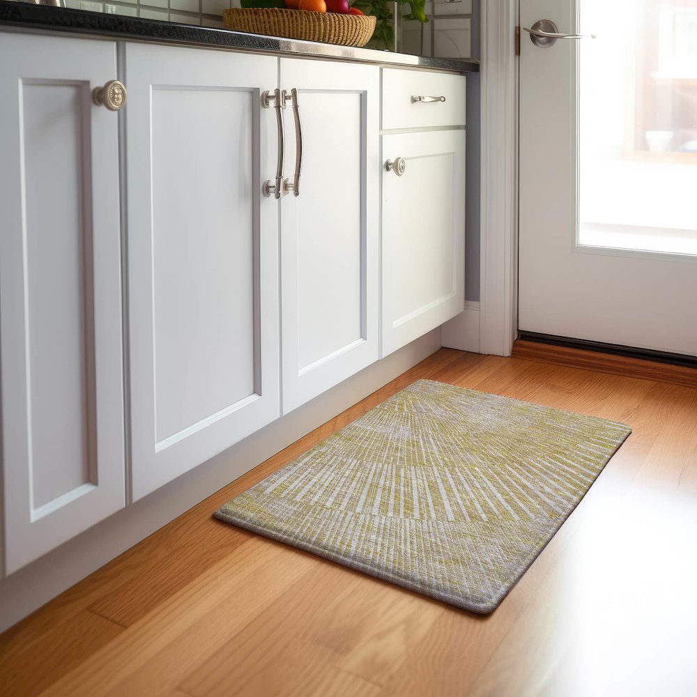 Premium Machine Washable Mayfield  Wheat 1'8" x 2'6" Rug. Picture 5