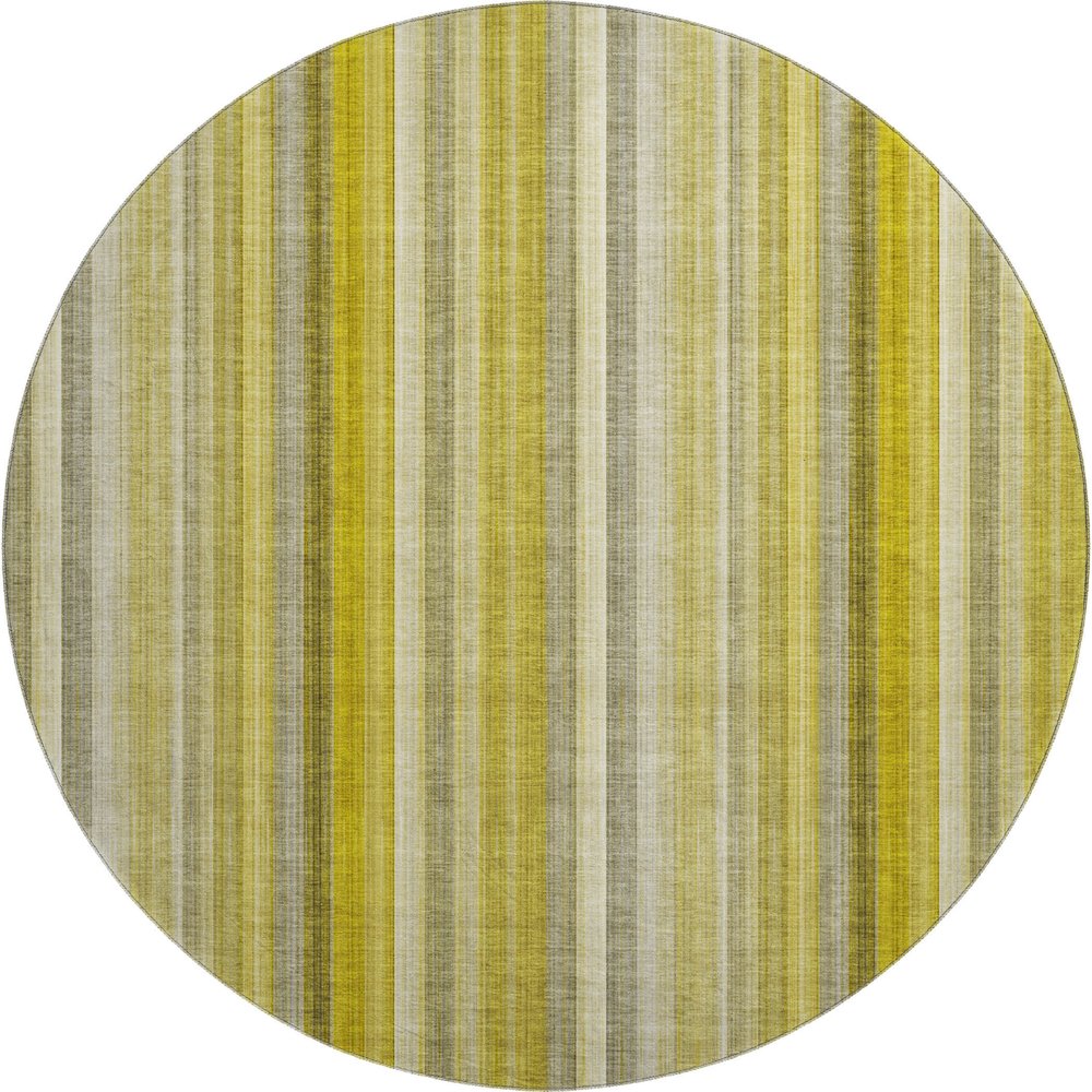 Premium Machine Washable Mayfield  Gold 8' x 8' Round Rug. Picture 1