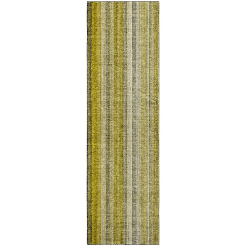 Premium Machine Washable Mayfield  Gold 2'3" x 7'6" Runner Rug. Picture 1