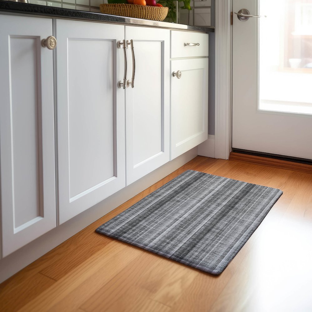 Premium Machine Washable Mayfield  Gray 1'8" x 2'6" Rug. Picture 5