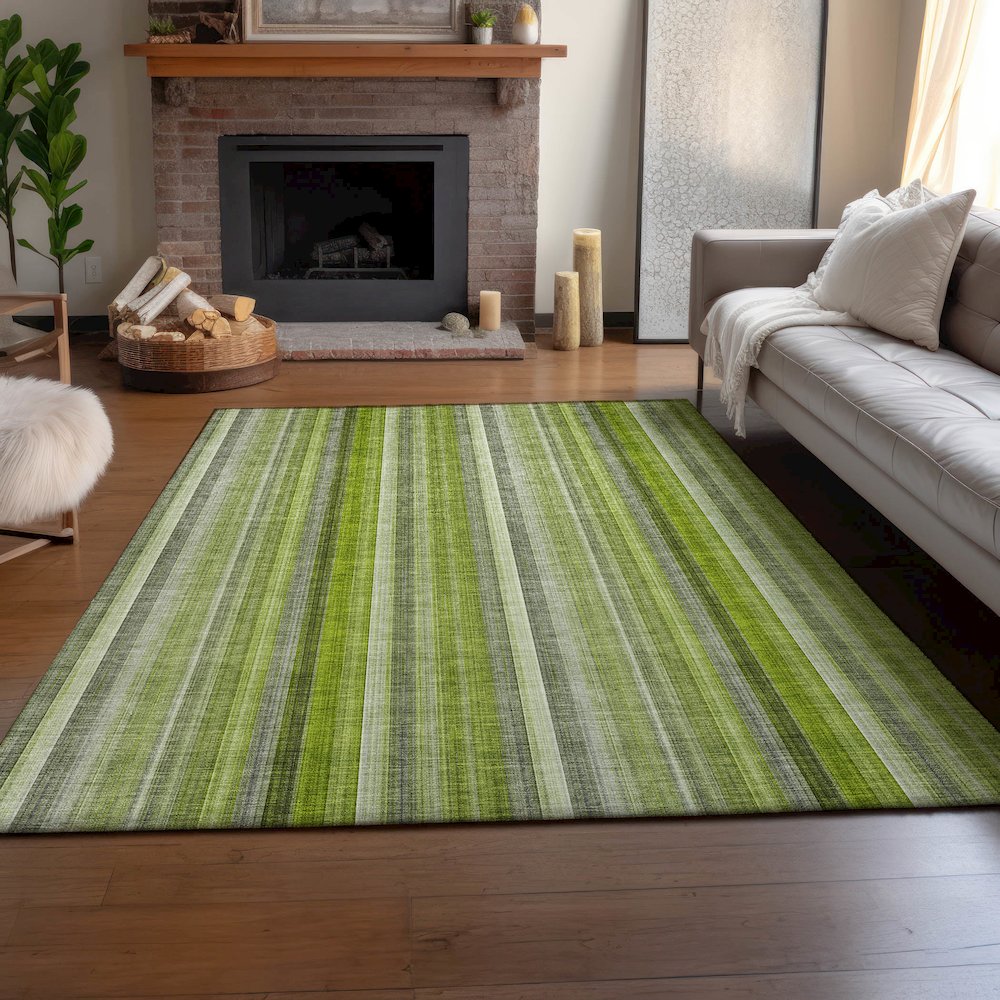 Premium Machine Washable Mayfield  Green 2'6" x 3'10" Rug. Picture 6