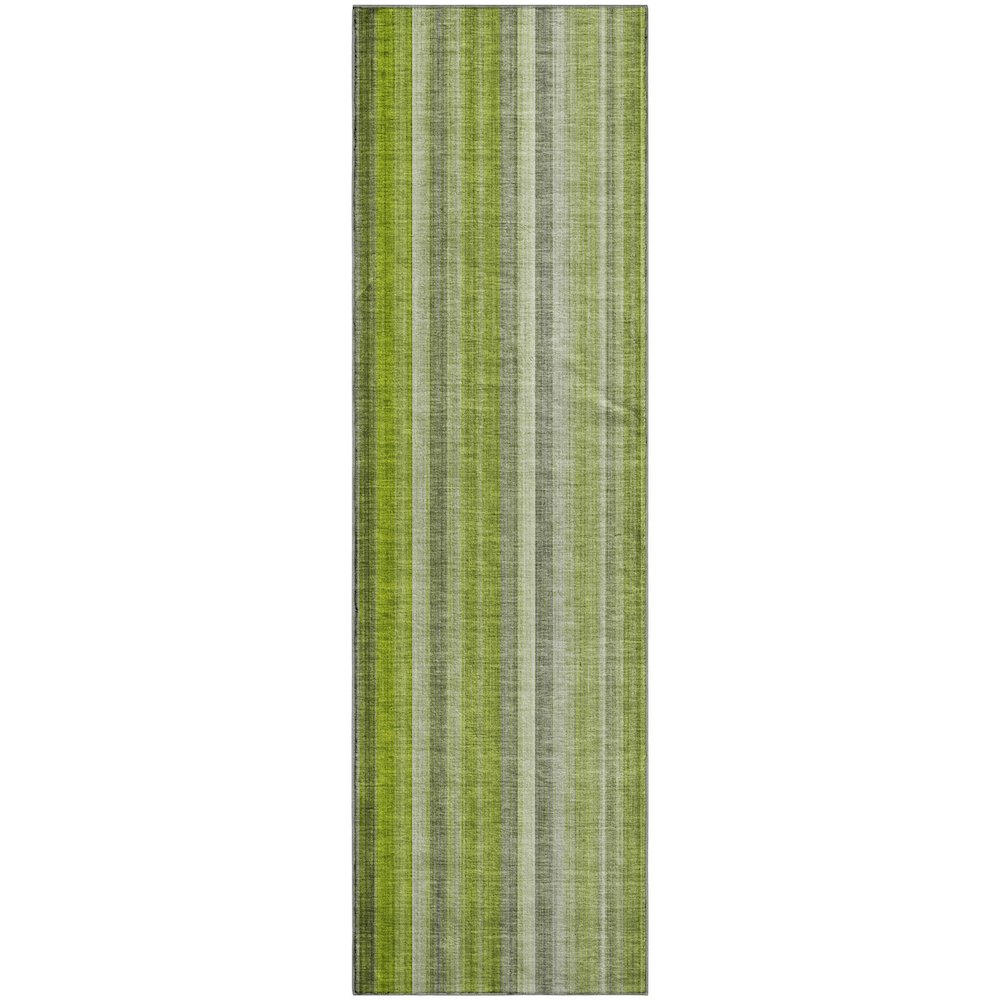 Premium Machine Washable Mayfield  Green 2'3" x 7'6" Runner Rug. Picture 1