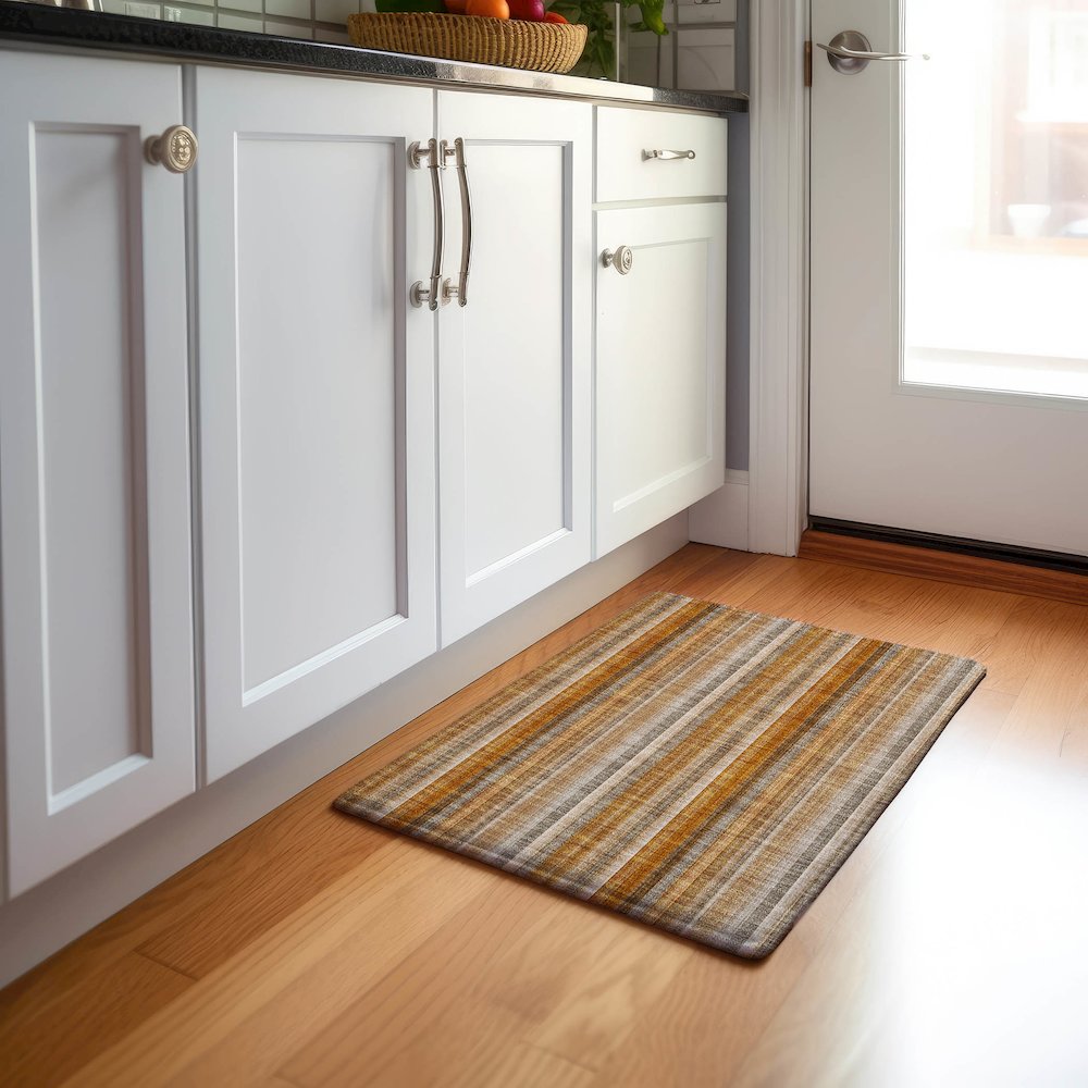 Premium Machine Washable Mayfield  Paprika 1'8" x 2'6" Rug. Picture 5
