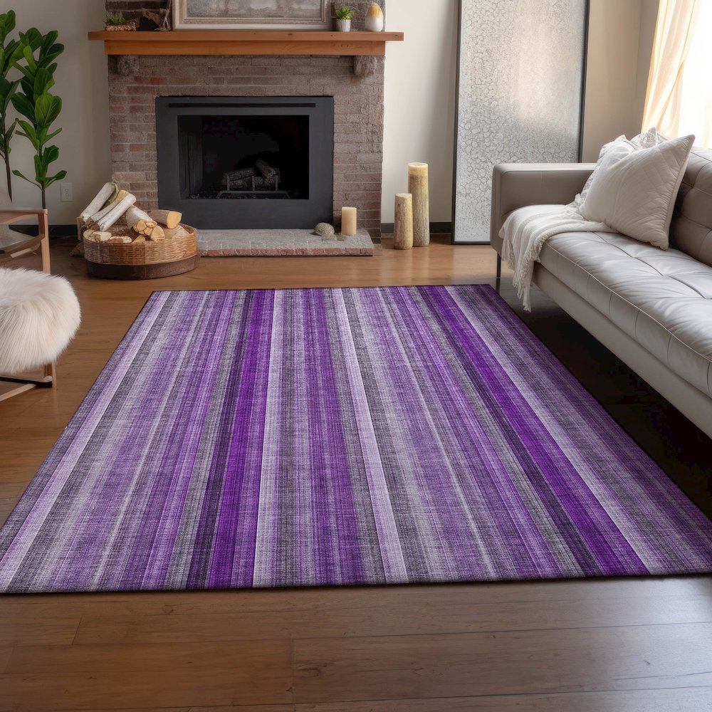 Premium Machine Washable Mayfield  Purple 2'6" x 3'10" Rug. Picture 6