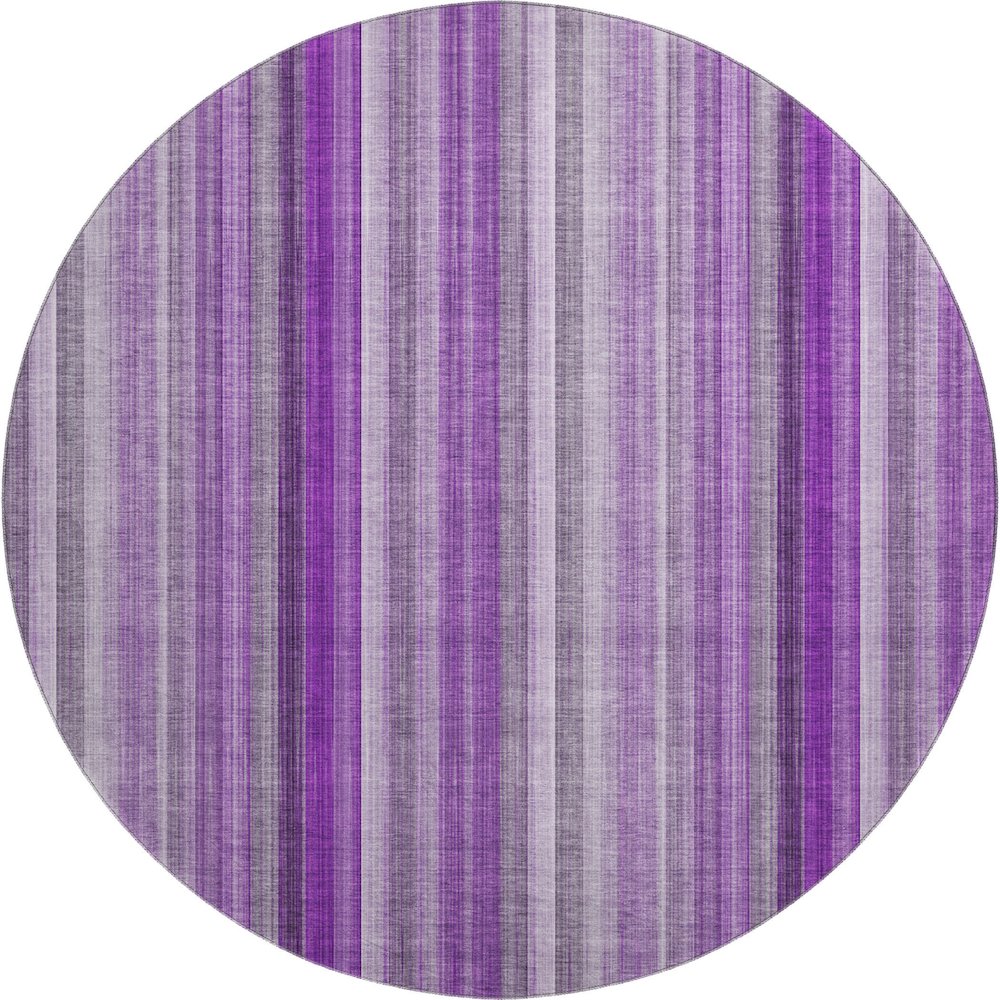 Premium Machine Washable Mayfield  Purple 8' x 8' Round Rug. Picture 1