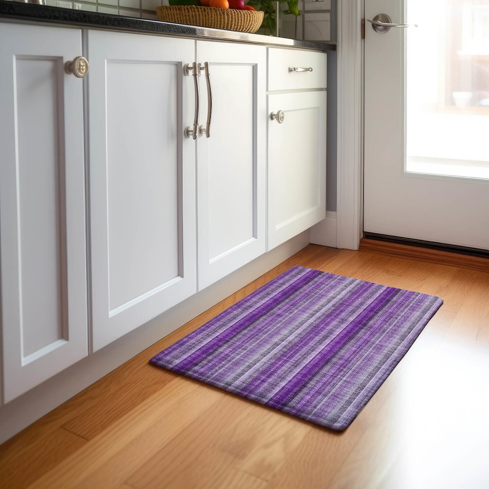 Premium Machine Washable Mayfield  Purple 1'8" x 2'6" Rug. Picture 5