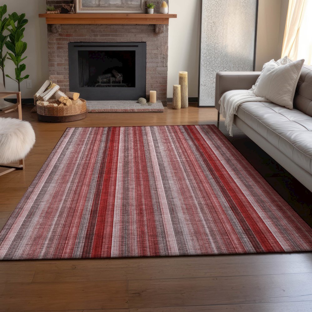 Premium Machine Washable Mayfield  Red 2'6" x 3'10" Rug. Picture 6