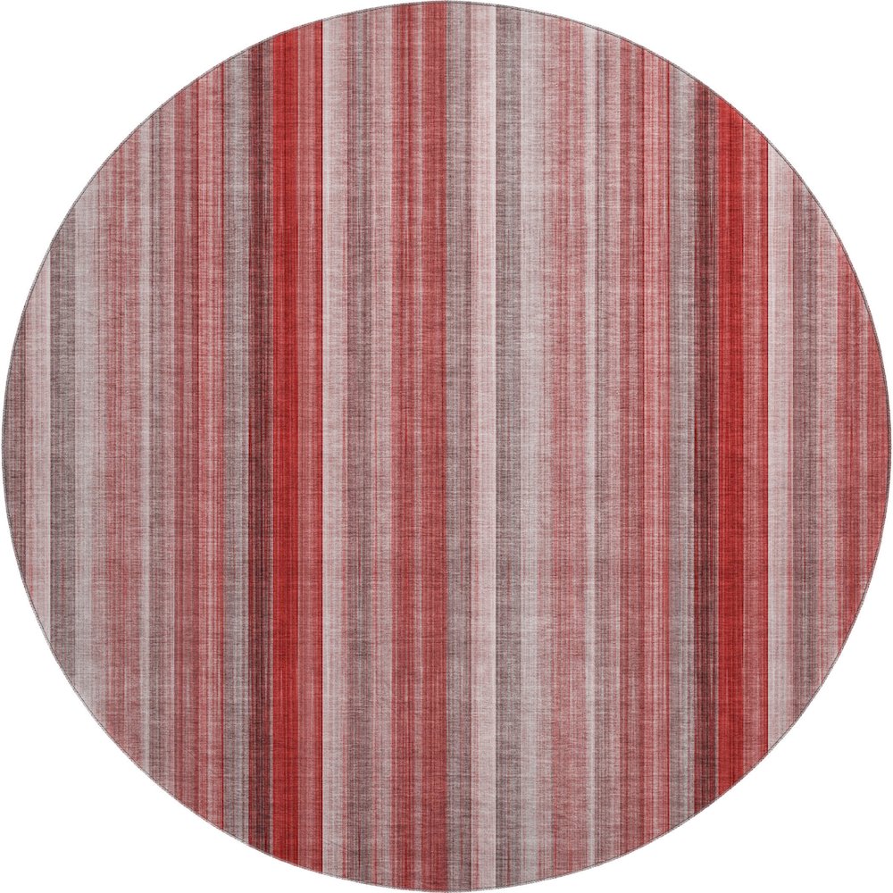 Premium Machine Washable Mayfield  Red 8' x 8' Round Rug. Picture 1