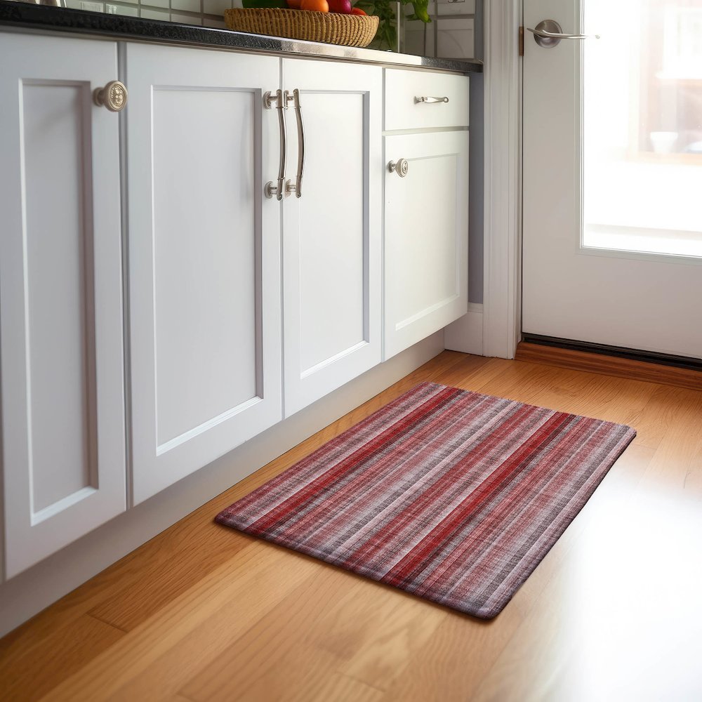 Premium Machine Washable Mayfield  Red 1'8" x 2'6" Rug. Picture 5