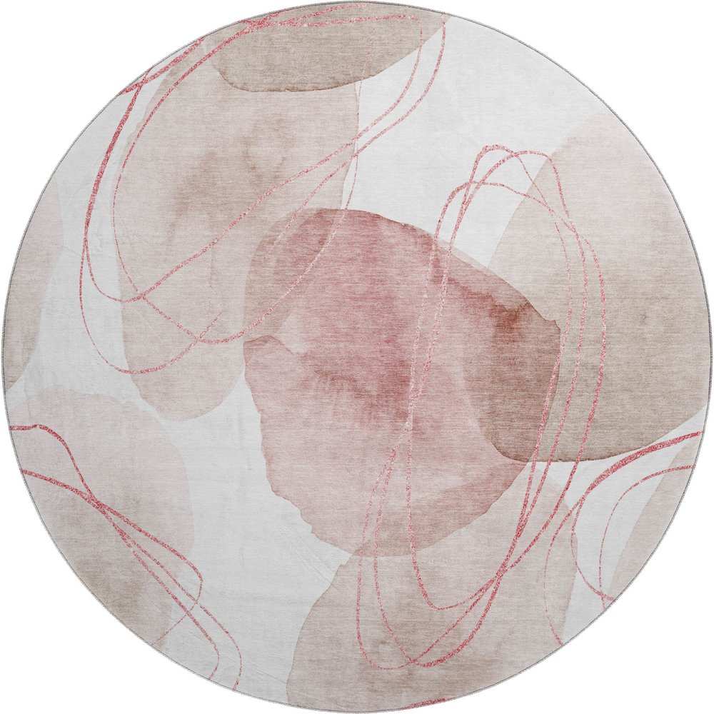 Premium Machine Washable Mayfield  Merlot 8' x 8' Round Rug. Picture 1